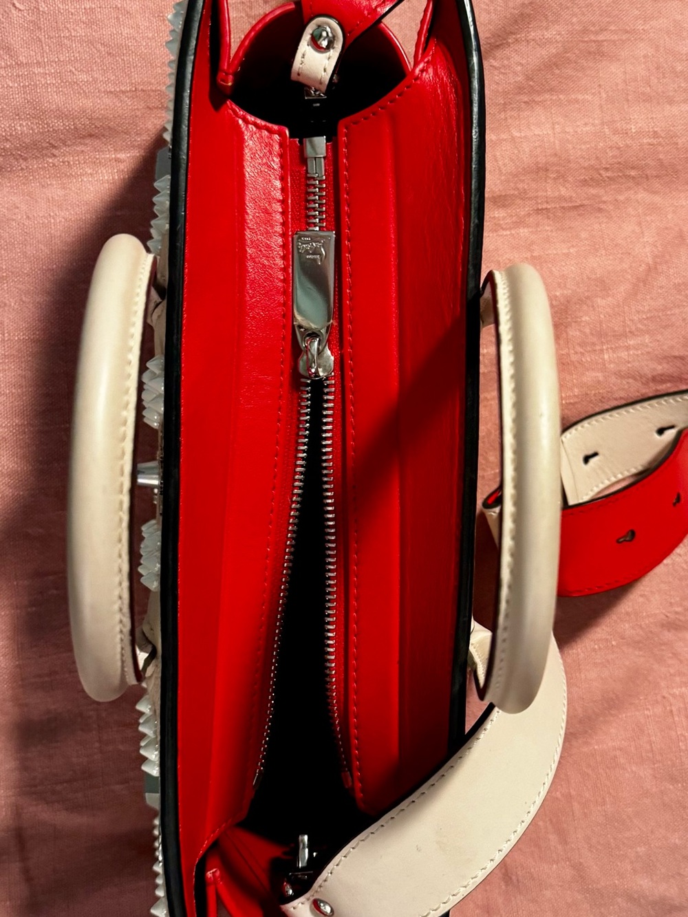 Christian Louboutin Blush Floral Studded Tote - Picture 4 of 14